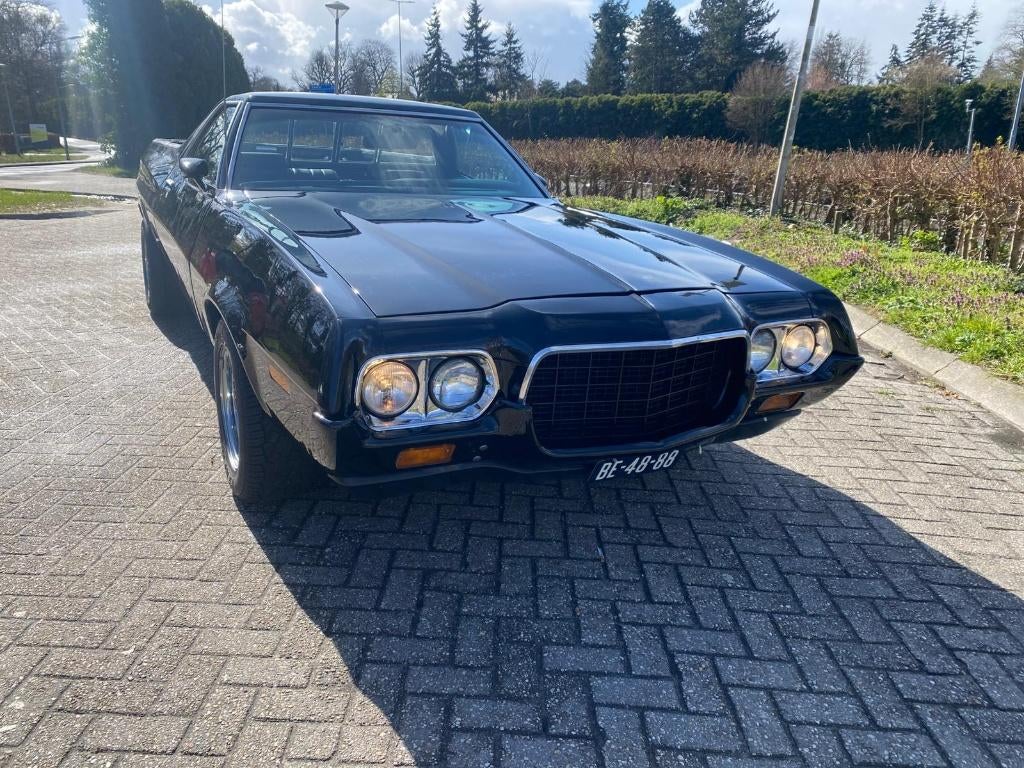 Topper! 1972 Ford Ranchero belastingvrij in zeer nette staat, Auto's, Automaat, Achterwielaandrijving, Zwart, Zwart