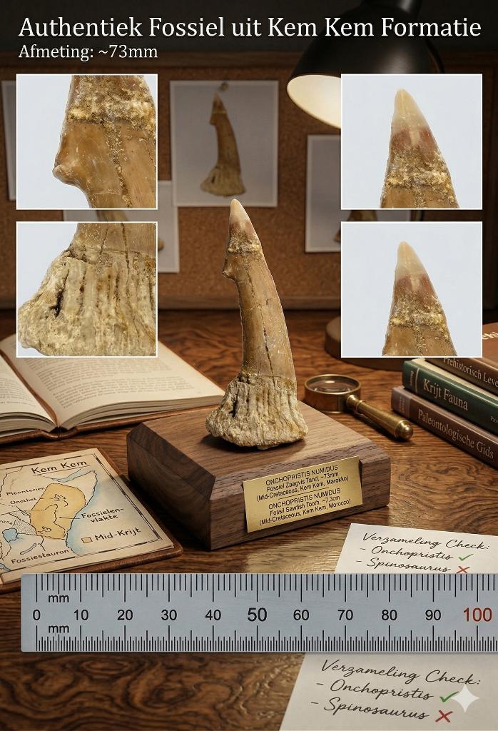 Onchopristis Tand 70–75 mm – Fossiel Zaagvis Tand, Verzenden, Fossiel