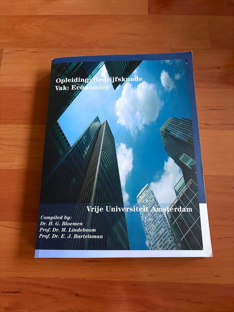 Opleiding Bedrijfskunde Vak: Economics Vrije Universiteit, Ophalen of Verzenden, Gamma, Gelezen, WO