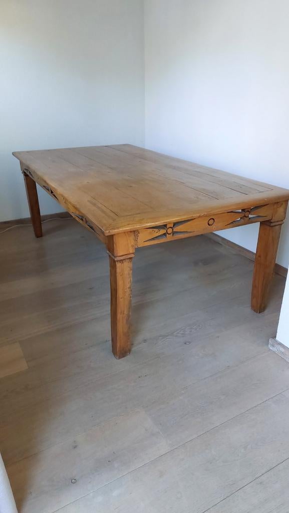 Koloniale eettafel teak 210x110 cm, Ophalen