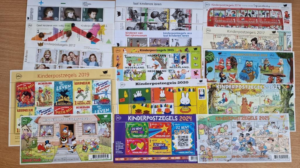 Kinderzegels 2010 t/m 2025 postfris frankeergeldig/nominaal., Verzenden, Na 1940, Postfris