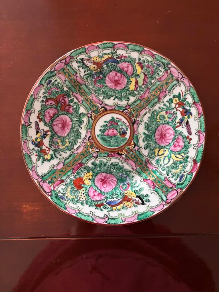Antiek Chinees porseleinen bord met bloemmotief, Antiek en Kunst, Ophalen