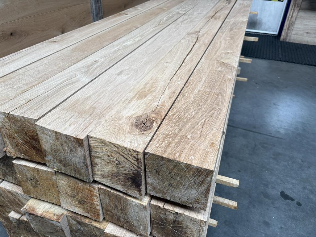 140x140 mm Geschaafde Eiken Balken  Duurzaam Constructiehout