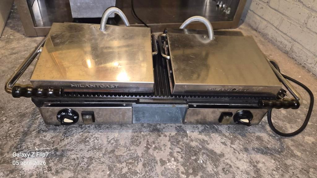 Professionele dubbele grill sandwichmaker Milantoast, Ophalen of Verzenden, Gebruikt