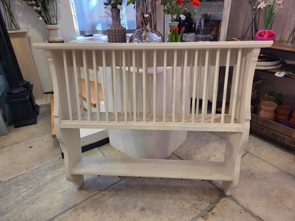 Brocante houten bordenrek, Ophalen