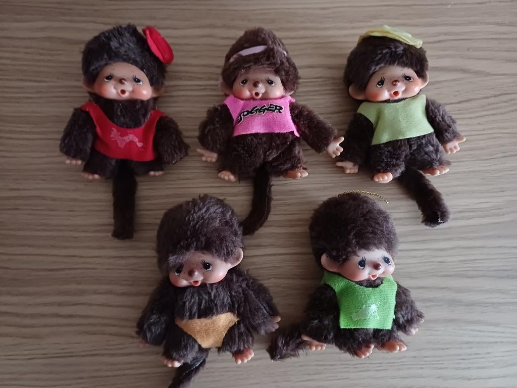5 Monchhichi's, Ophalen of Verzenden, Gebruikt
