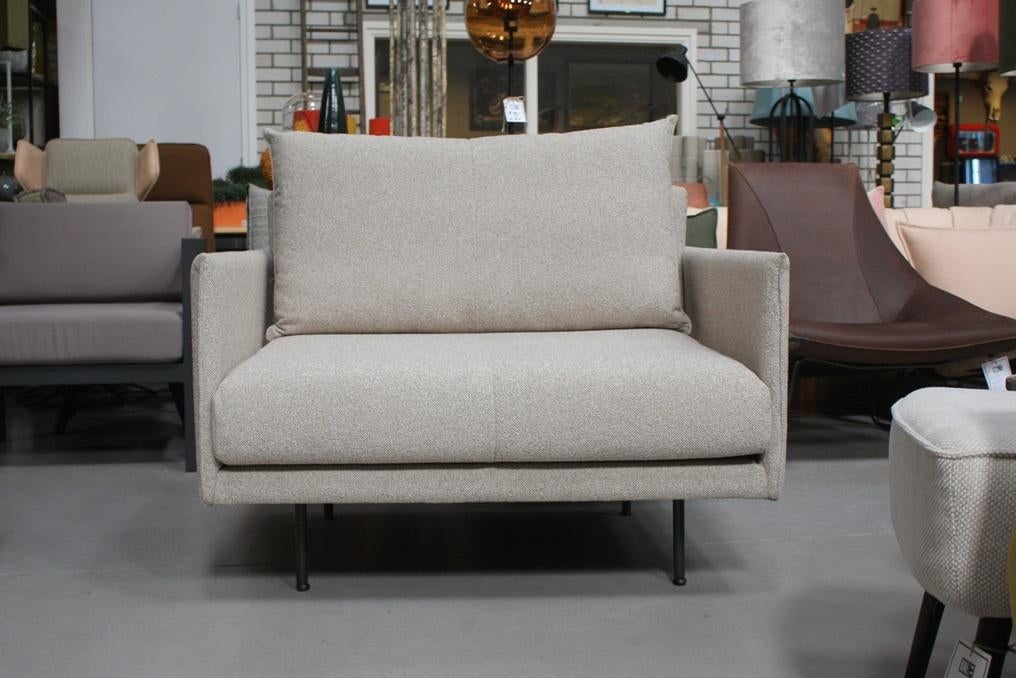 Prachtige fauteuil JAZZ Jess design loveseat beige naturel, Ophalen, 75 tot 100 cm, Zo goed als nieuw, Stof