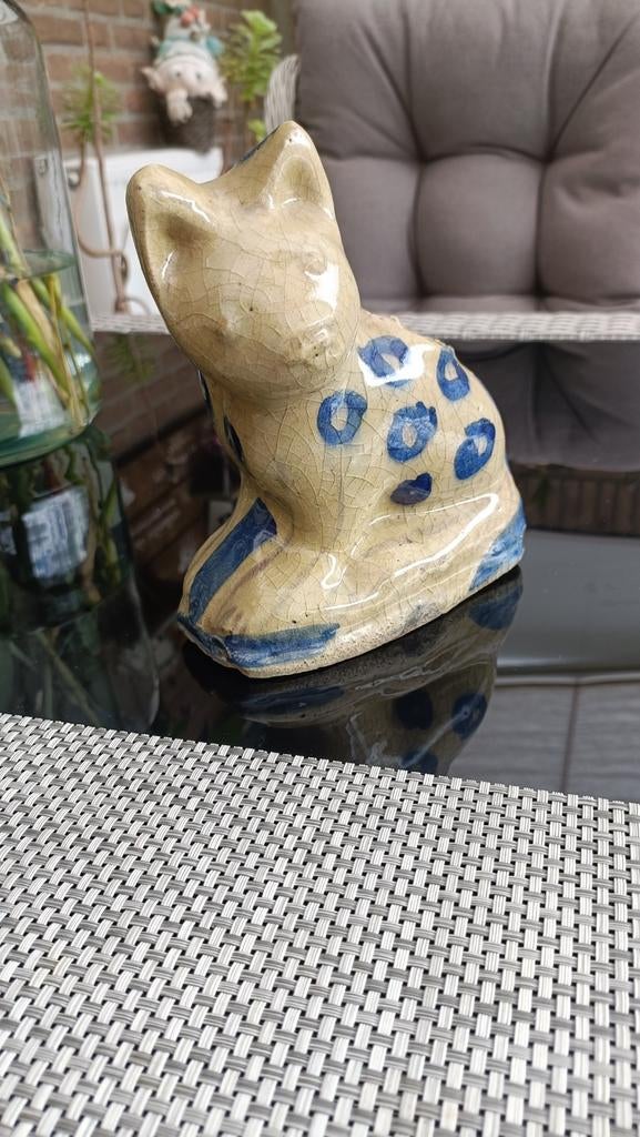 Perzisch / Qajar aardewerk kattenbeeld, Ophalen of Verzenden