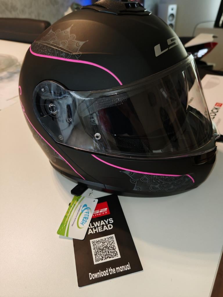 LS2 Helm Strobe 2 zwart / roze, Ophalen of Verzenden, Systeemhelm, Overige merken