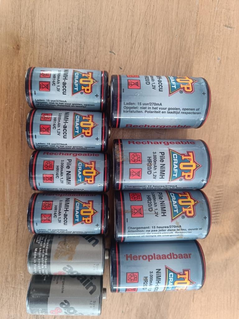 Topcraft NiMH oplaadbare batterijen, Audio, Tv en Foto, Accu's en Batterijen, Ophalen of Verzenden