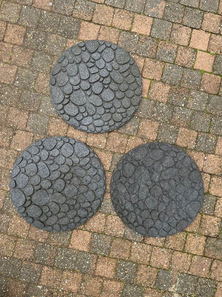 3 ronde rubberen stapstenen - valstenen, Ophalen, Overige typen, Rubber, Nieuw