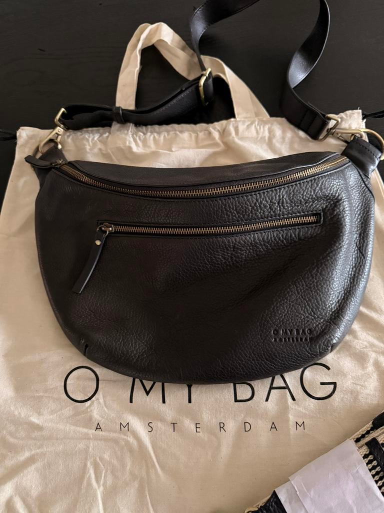 O My Bag Amsterdam Drew Bum Bag Maxi / Zwart / ZGAN!, Ophalen of Verzenden, Zo goed als nieuw, Zwart