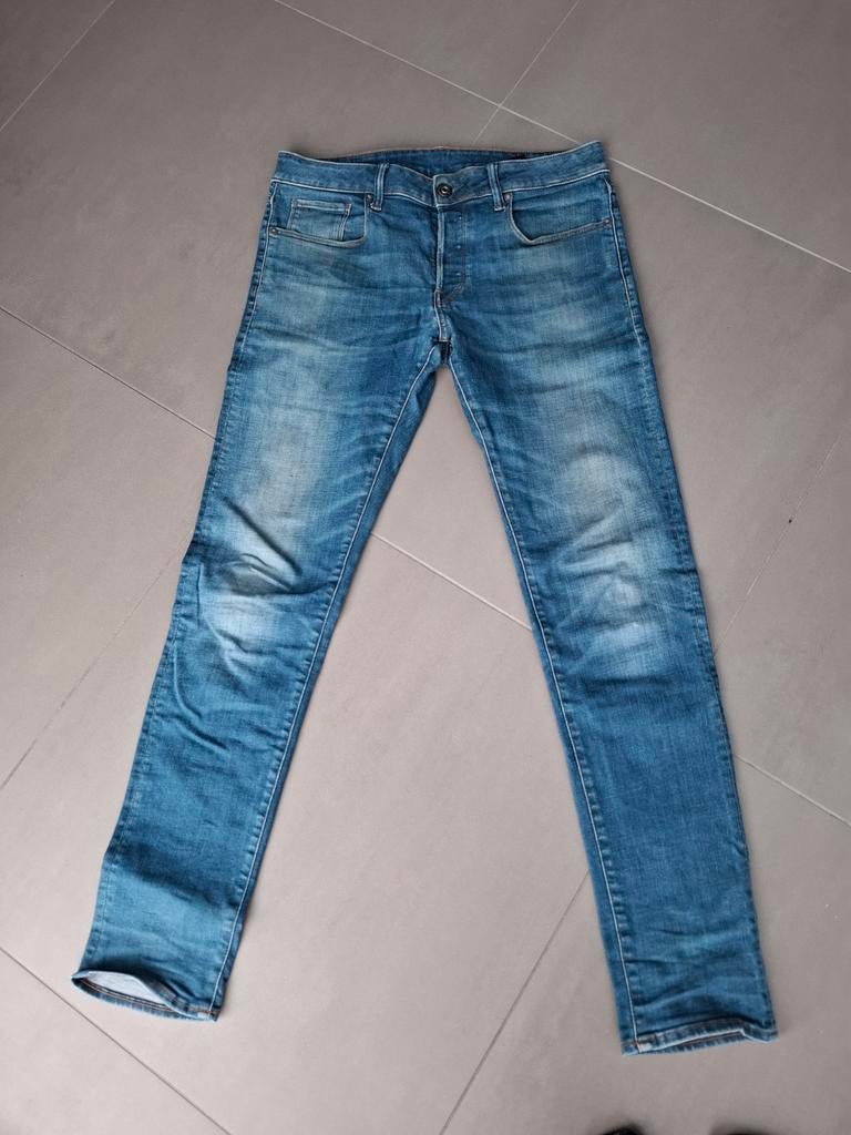 G-Star RAW 3301 Slim Jeans W32 L34, Ophalen of Verzenden, Gedragen, Blauw, W32 (confectie 46) of kleiner