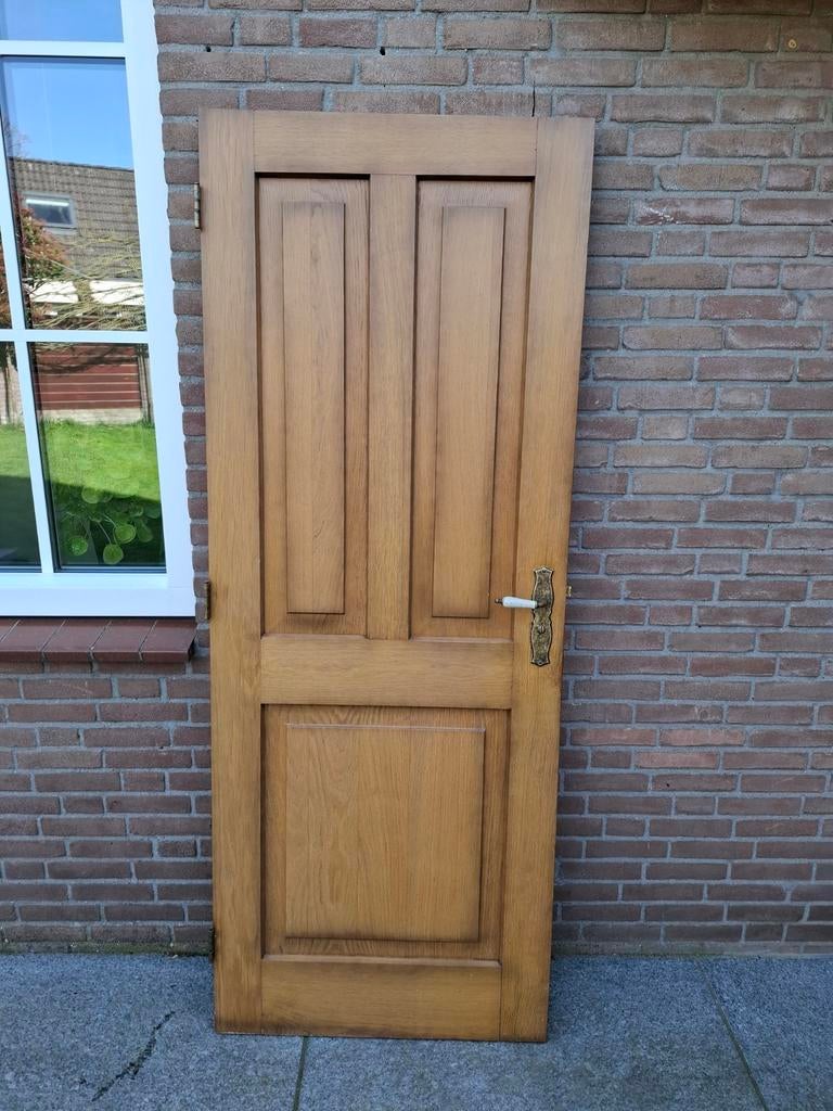 5 massief houten binnendeuren, Doe-het-zelf en Verbouw, Deuren en Horren, Ophalen, Gebruikt, Binnendeur, 200 tot 215 cm