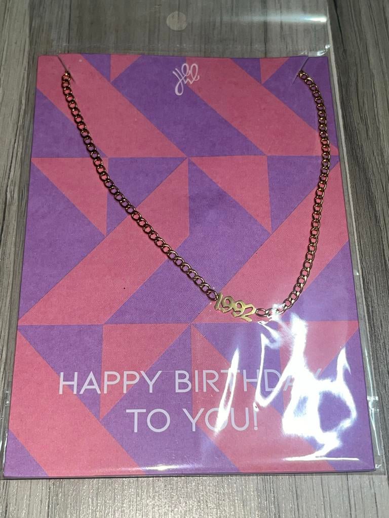 Ketting met jaartal 1992 goud, Verzenden, Nieuw, Goud, Overige materialen