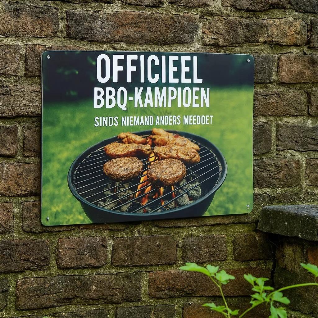 Wandbord bbq - BBQ decoratie - Tekstborden - Decoratie, Cave & Garden, Verzenden, Nieuw, Kouwe Hoek 1B, Waddinxveen