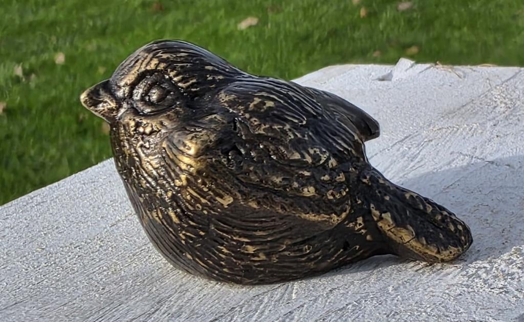 MINI MUSJE / VOGELTJE / BRONS, Tuin en Terras, Tuinbeelden, Nieuw, Dierenbeeld, Ophalen of Verzenden