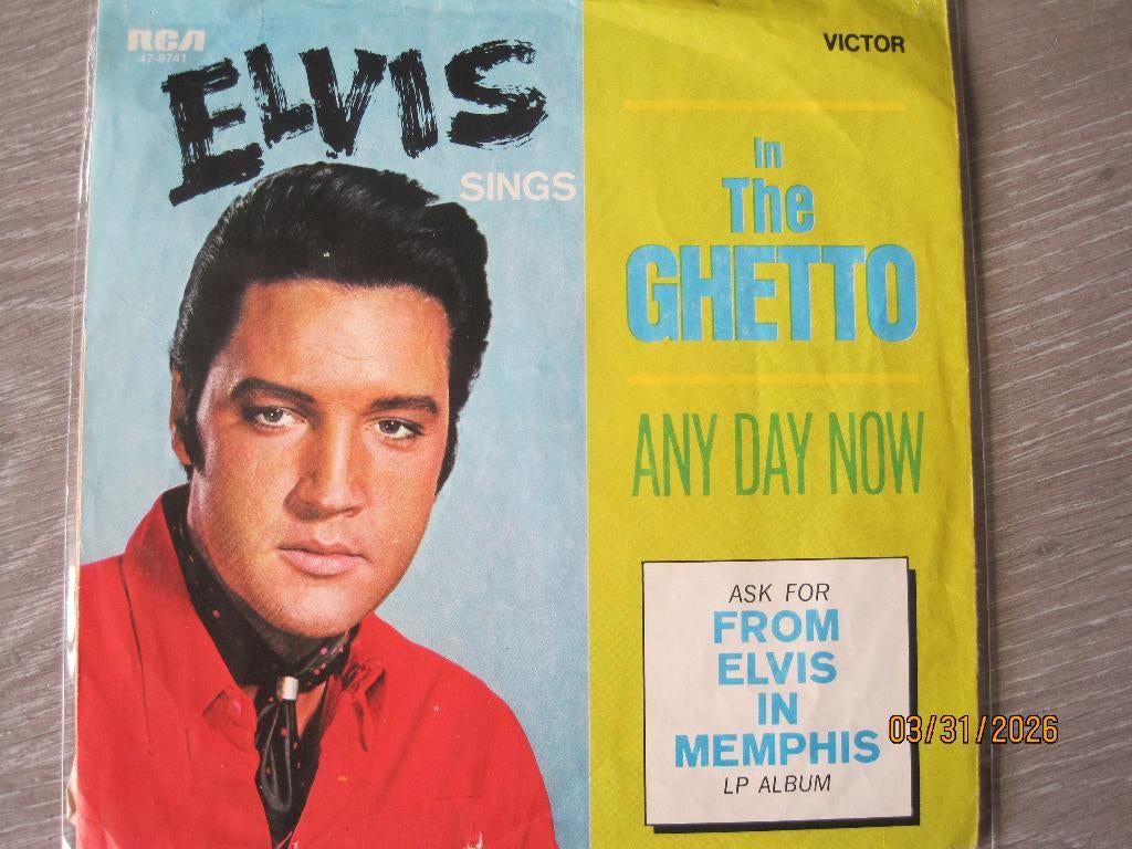 Elvis Presley  -  In the Ghetto, Cd's en Dvd's, Vinyl Singles, 7 inch, Single, Ophalen of Verzenden, Zo goed als nieuw