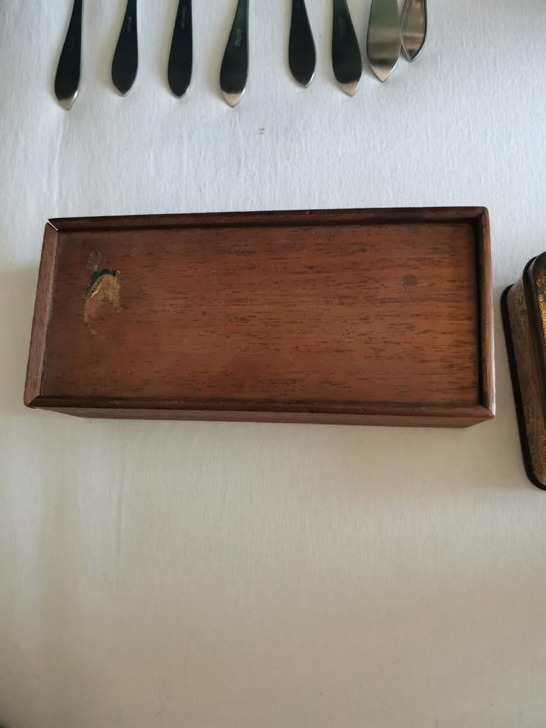 Damstenen in houten doosje, Ophalen of Verzenden