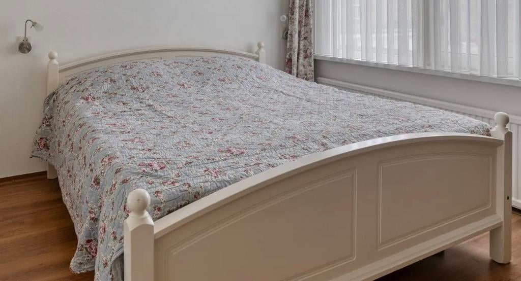 2-persoons ledikant (200x160), 2 nachtkastjes, ladekastje, Huis en Inrichting, Slaapkamer | Bedden, Ophalen, Gebruikt, Tweepersoons