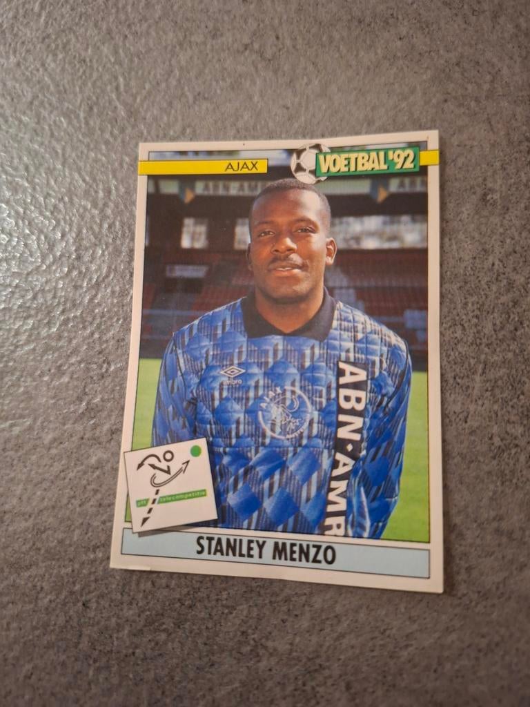 Panini sticker Voetbal 92. Keeper Stanley Menzo Ajax., Verzenden, Zo goed als nieuw, Sticker