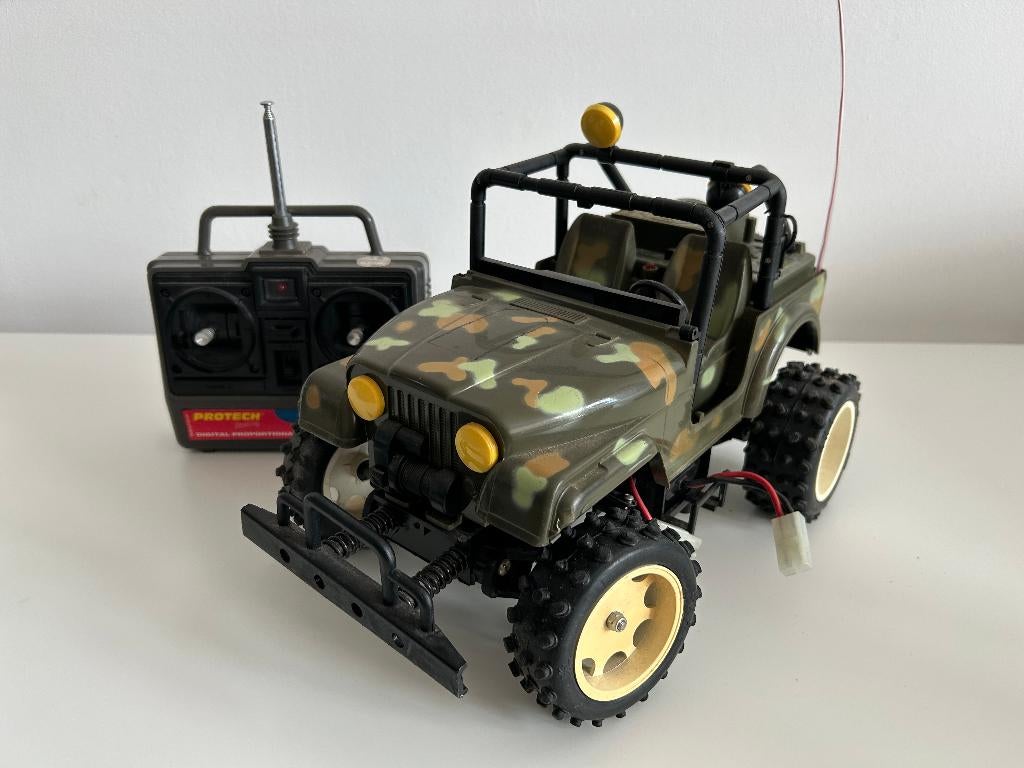 Vintage Protech Willy’s Super Warrior 1/10 rc auto, Elektro, Gebruikt, Auto offroad, Ophalen of Verzenden