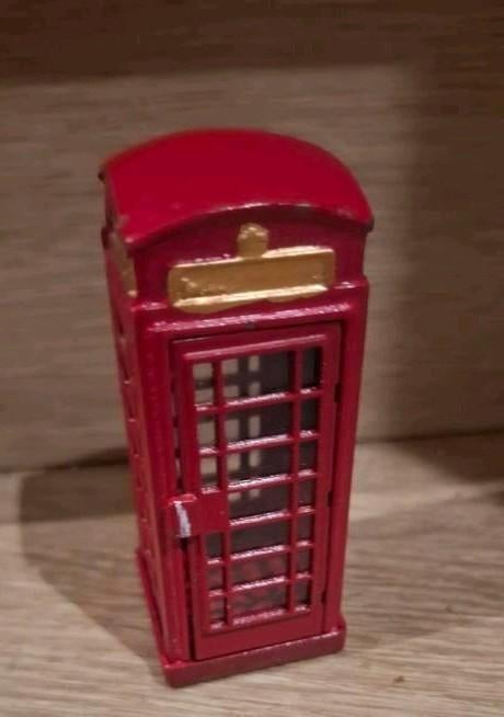 Lemax Telefooncel - Miniatuur Britse Telefooncel, Ophalen, Gebruikt