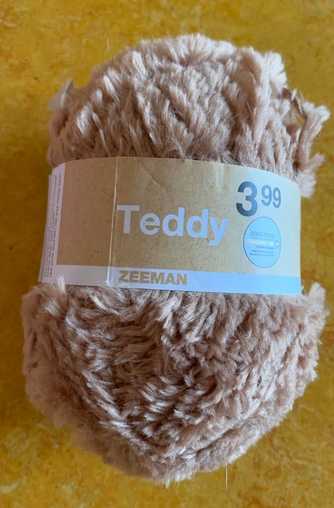100 gram teddy garen, Ophalen of Verzenden, Zo goed als nieuw, Breien of Haken, Wol of Garen