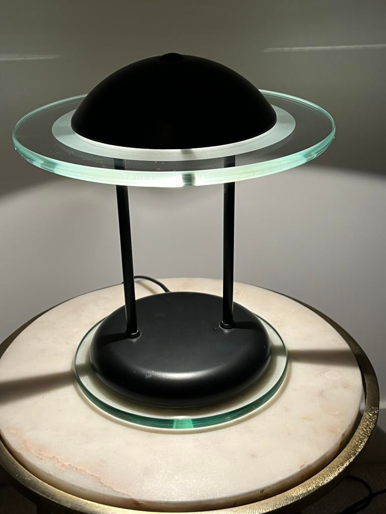 Vintage Space Age Herda UFO/ Saturnurnus tafellamp, Ophalen of Verzenden, Zo goed als nieuw, Glas, Minder dan 50 cm