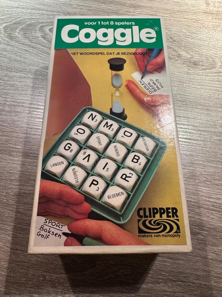 Z.G.A.N. woord dobbelspel: COGGLE een variant op BOGGLE, Vijf spelers of meer, Ophalen of Verzenden, Zo goed als nieuw, Clipper