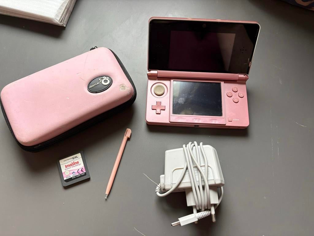 Nintendo 3DS Roze Inclusief Game, Lader & Hoesje, Ophalen of Verzenden, 3DS, Roze, Gebruikt