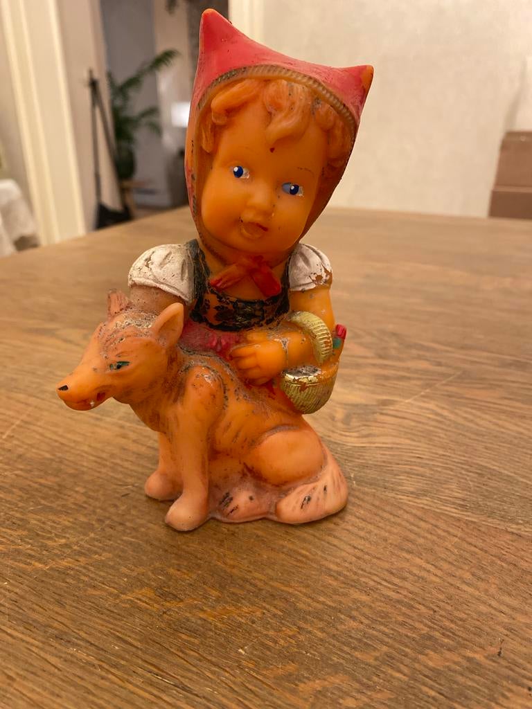 Vintage Roodkapje en de Wolf piep figuur, Antiek en Kunst, Antiek | Speelgoed, Ophalen of Verzenden