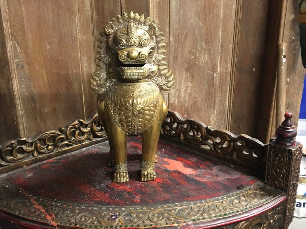 Antiek, Sangha, Foo Dog, Thailand, Cambodja, brons, Antiek en Kunst, Ophalen of Verzenden