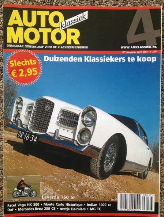 AMK: MG TC, Facel Vega HK 500, DAF 600 t/m 66, Indian 1000cc, Ophalen of Verzenden, Zo goed als nieuw, Algemeen