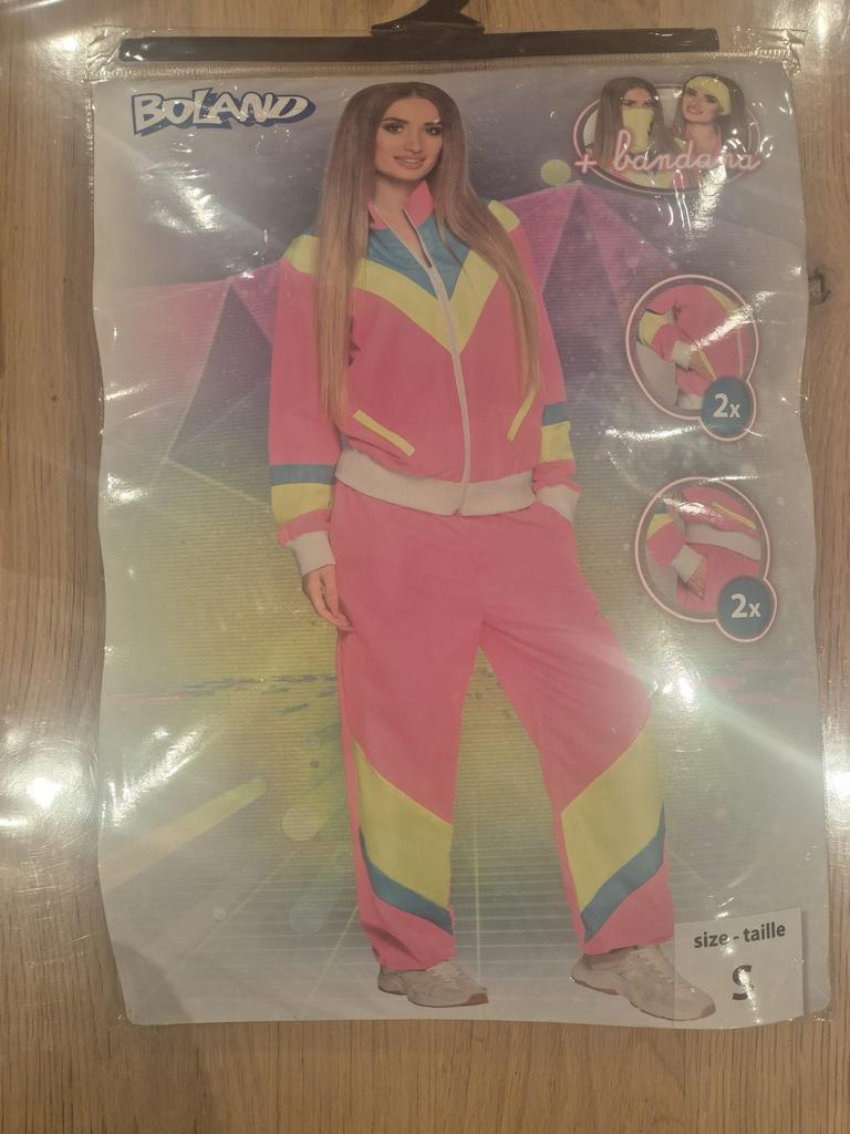 Retro Trainingspak Dames met Zakken Roze Aantal: 1 Maat: S, Ophalen, Carnaval, Nieuw, Kleding