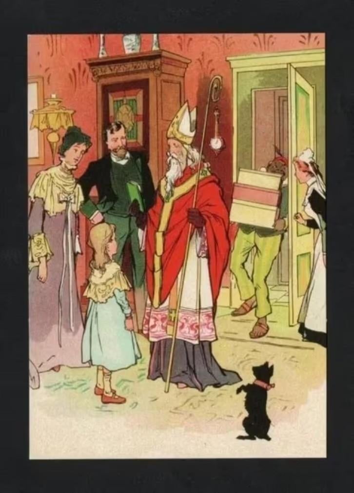 Sinterklaas Sint Nikolaas en zijn Knecht, Jan Schenkman., Ophalen of Verzenden, 1980 tot heden, Ongelopen, Kinderen