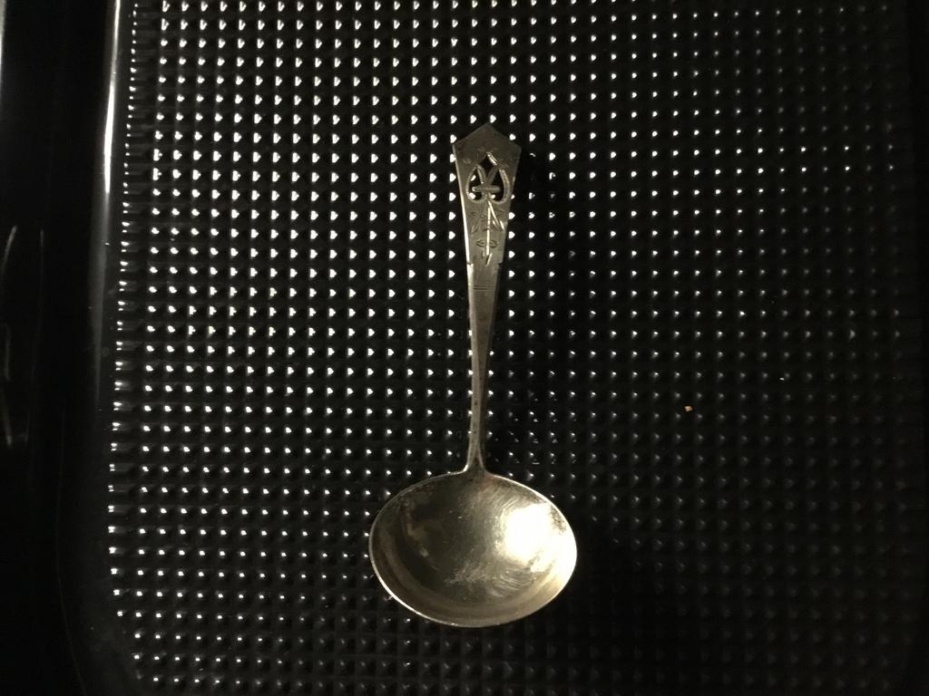 Antiek  Art deco zilveren room lepeltje. 12 ,5cm, Antiek en Kunst, Ophalen of Verzenden