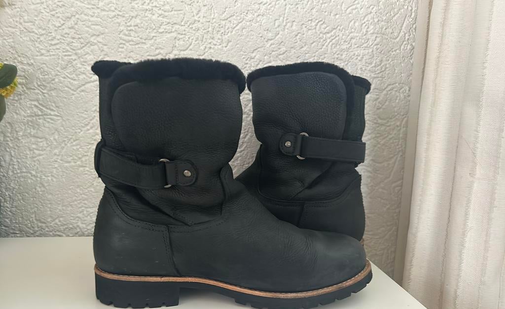 Koopje! Laarsjes met bont Panama Jack maat 40 zwart, Ophalen of Verzenden, Zo goed als nieuw, Zwart