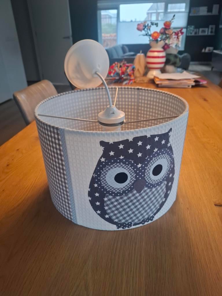 Leuke kinderlamp uil, Grijs, Rond, Ophalen of Verzenden, Zo goed als nieuw