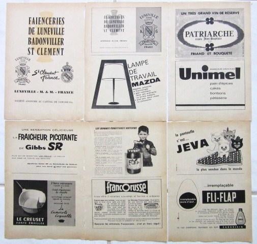 40 vintage advertenties reclames Franse producten 1961, Ophalen of Verzenden, Gebruikt, Overige typen