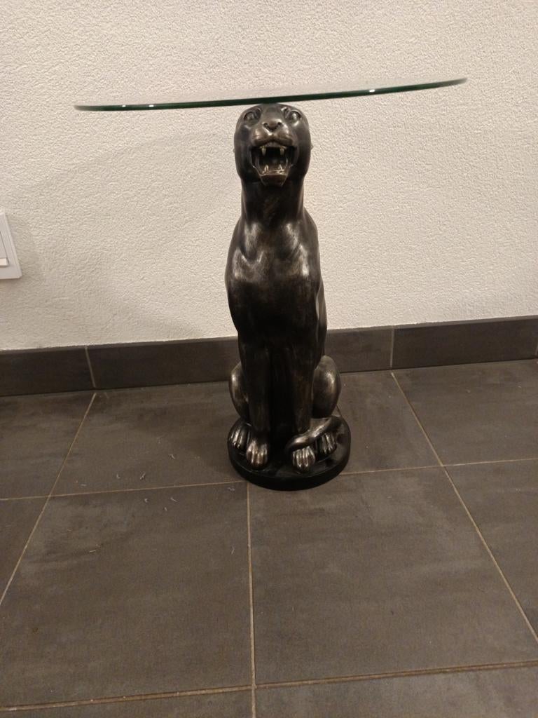 Bijzet tafel panter, Minder dan 55 cm, Rond, Zo goed als nieuw, Ophalen