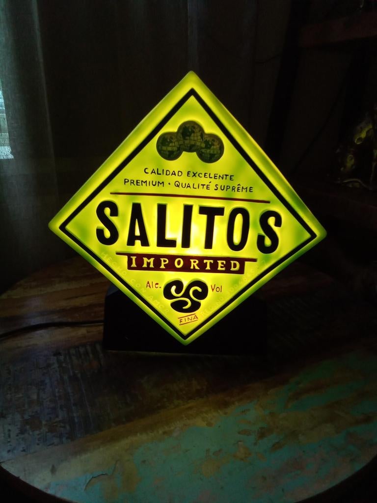 STOERE RETRO VINTAGE SALITOS BIER RECLAME LAMP, Ophalen, Zo goed als nieuw, Reclamebord, Plaat of Schild, Overige merken
