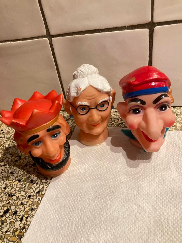 Set oude poppenkast poppenhoofden, Ophalen of Verzenden, Zo goed als nieuw, Overige typen