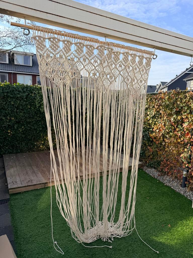 Mooie macramé deurgordijn 120x240 cm, Ophalen, 100 tot 150 cm, 200 cm of meer, Wit