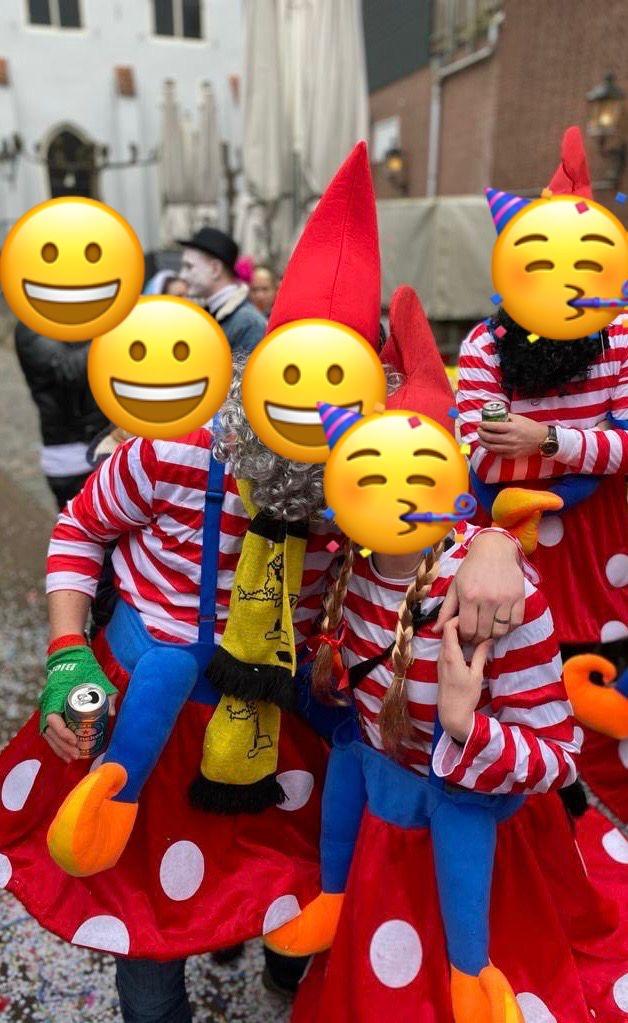 Kabouter Carnavalspak - Compleet 2x, Kleding | Dames, Carnavalskleding en Feestkleding, Ophalen of Verzenden, Zo goed als nieuw