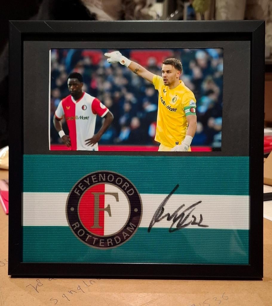 Feyenoord Wellenreuther gesigneerde aanvoerdersband, Verzamelen, Sportartikelen en Voetbal, Ophalen of Verzenden, Feyenoord