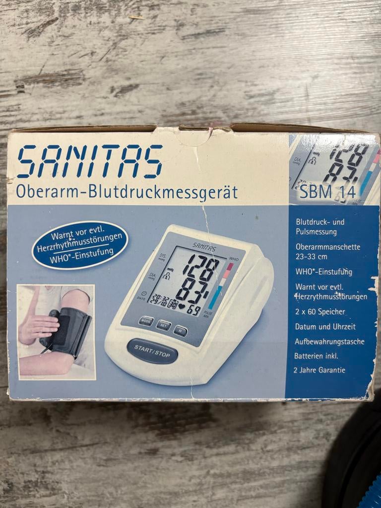 Sanitas Oberarm Bloeddrukmeter - Nieuw in doos, Ophalen of Verzenden, Nieuw, Overige typen