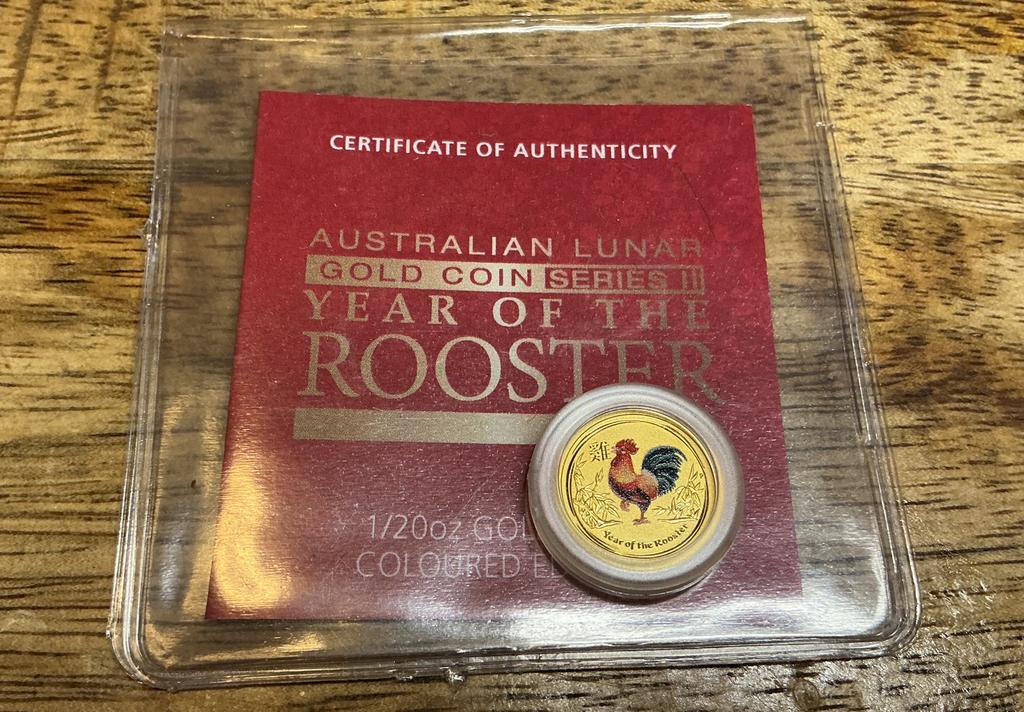 Perth mint Lunar 2017 - 1/20 oz Goud met COA ZELDZAAM, Ophalen, Goud