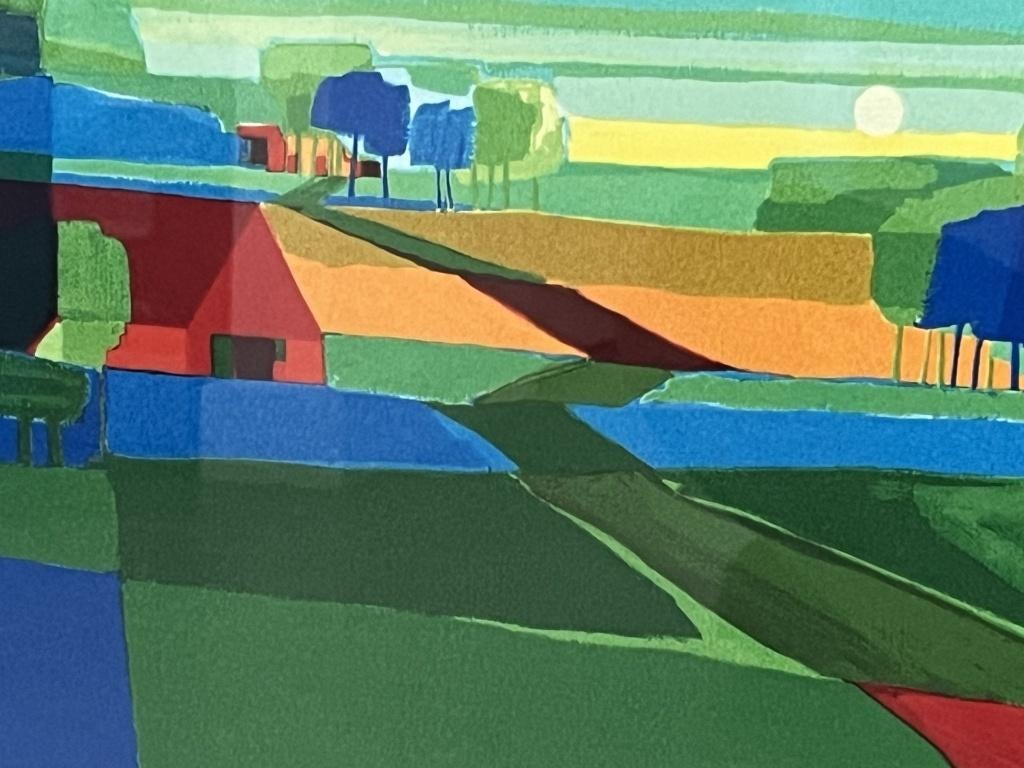 Ton Schulten, ingelijste zeefdruk Langs landerijen, Ophalen