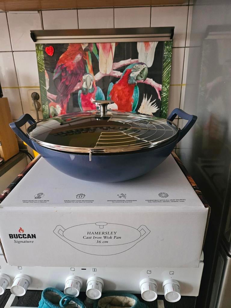 Buccan Hammersley Edition gietijzeren pan – matblauw, Gietijzer, Nieuw, Ophalen of Verzenden, Keramische plaat